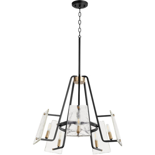 Tioga 5 Light 25 inch Noir with Aged Brass Chandelier Ceiling Light