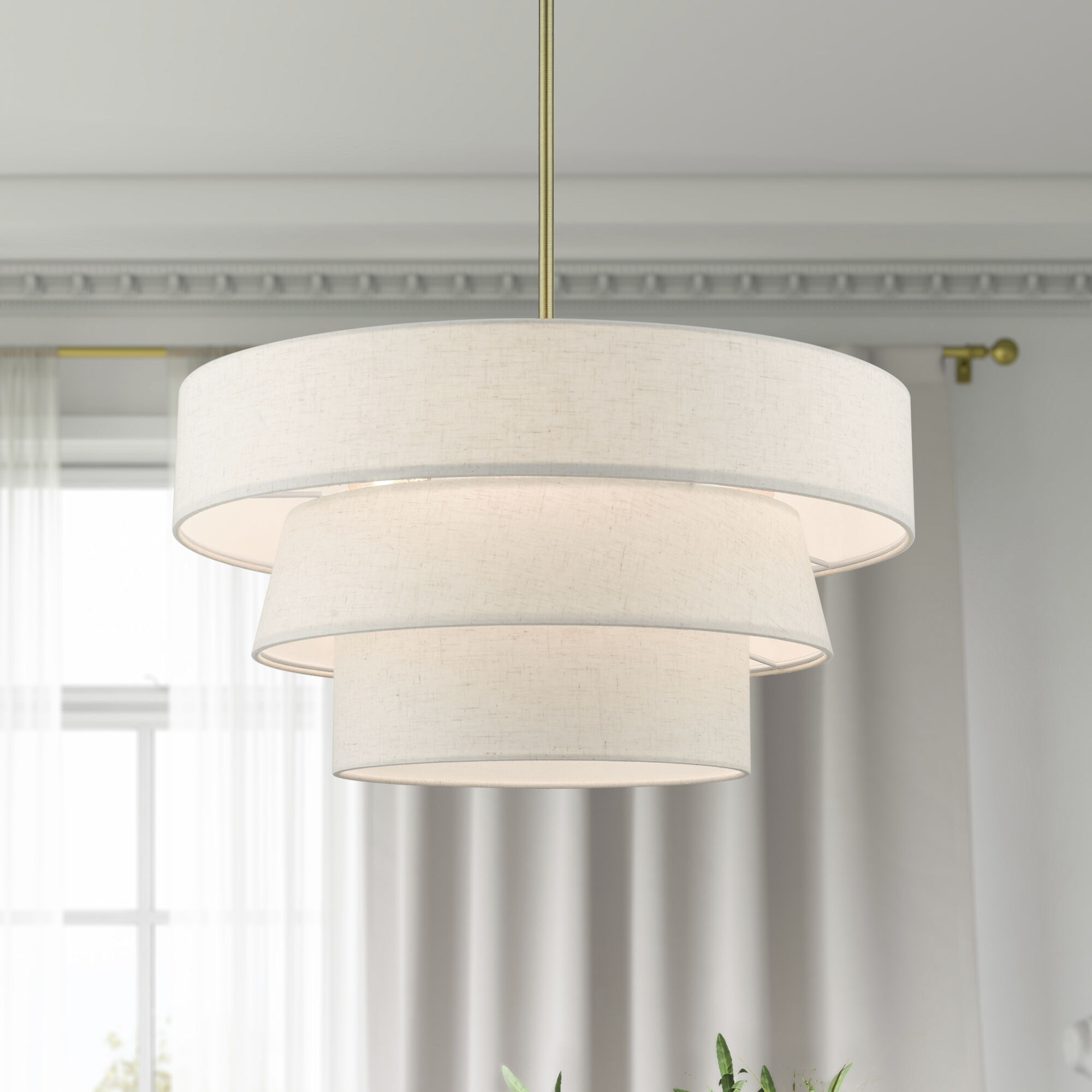 Chandler 4 Light 23 inch Antique Brass Pendant Chandelier Ceiling Light