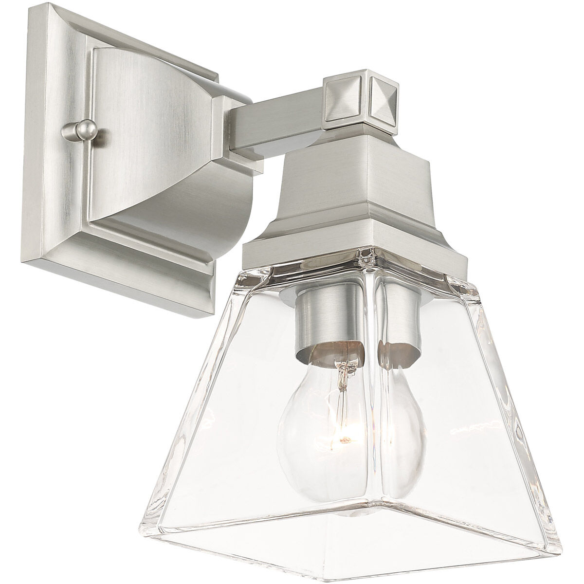 Mission 1 Light 5 inch Brushed Nickel Sconce Wall Light