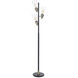 Mercer 70.25 inch 40 watt Pesch Gold and Black and Clear Floor Lamp Portable Light