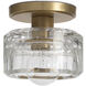 Bijoux 1 Light 7 inch Natural Brass Flush Mount Ceiling Light