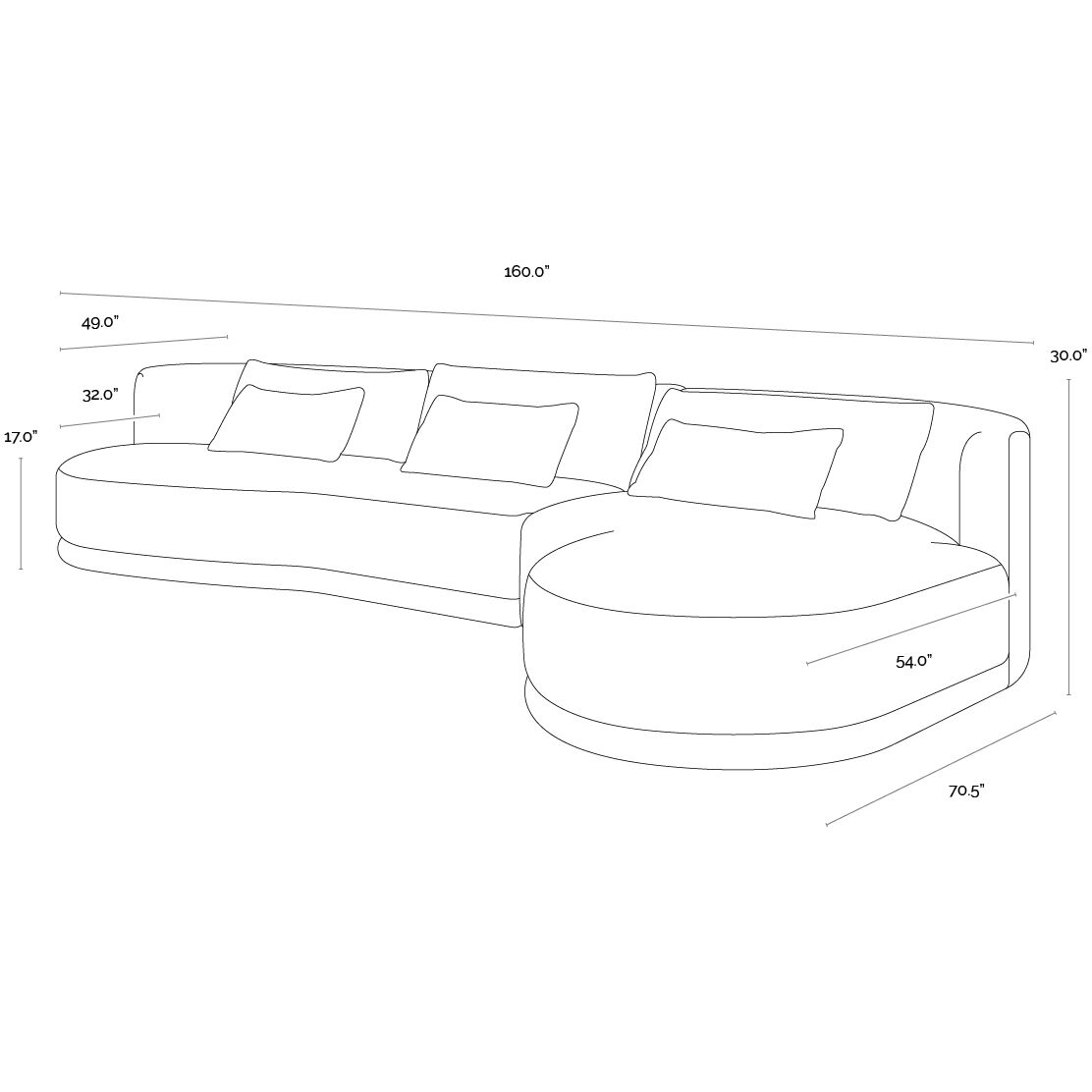 Laken Copenhagen White Sofa Chaise, RAF