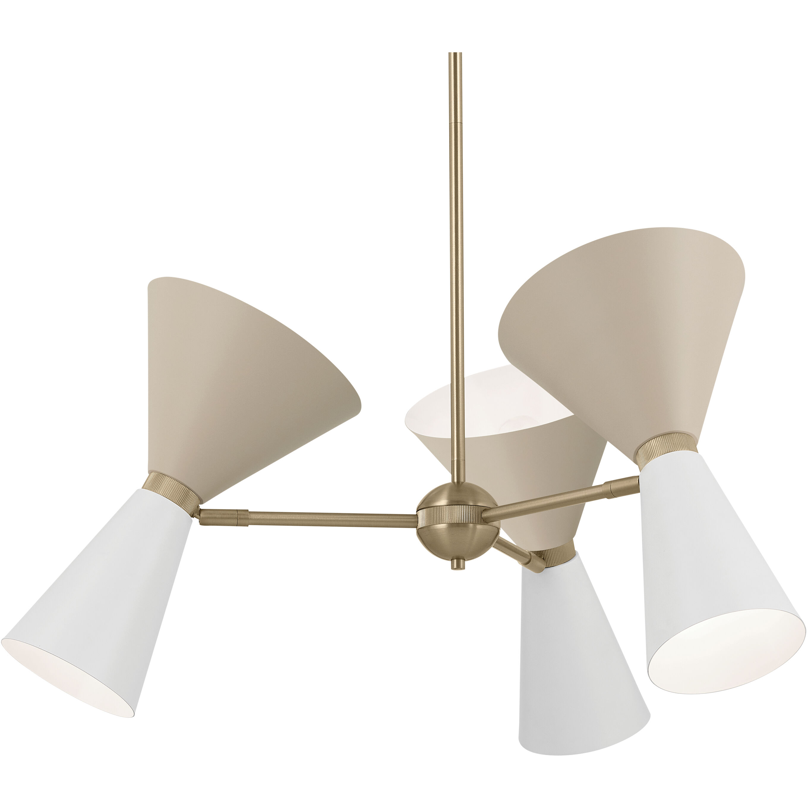 Phix LED 30.75 inch Champagne Bronze with Greige and White Chandelier Ceiling Light