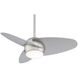 Slant 36 inch Brushed Steel with Silver Blades Ceiling Fan