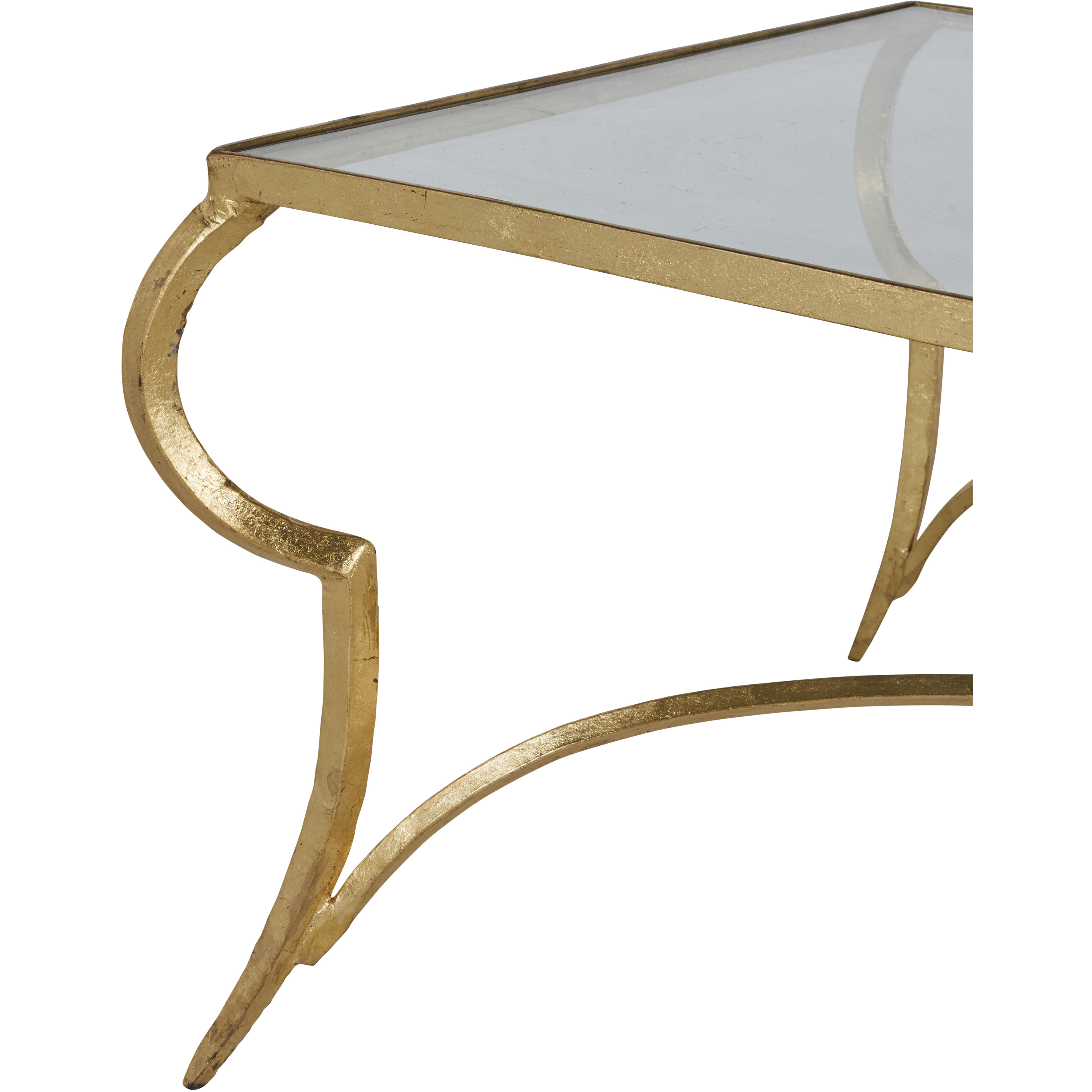 Evelina 47 X 33 inch Royale Leaf and Tempered Glass Coffee Table