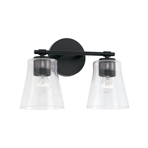 Baker 2 Light 14 inch Matte Black Vanity Light Wall Light