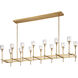Salita Pendant Ceiling Light in Clear Crystal, Vintage Brass