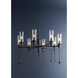 Chisel 8 Light 31.75 inch Black Iron Chandelier Ceiling Light
