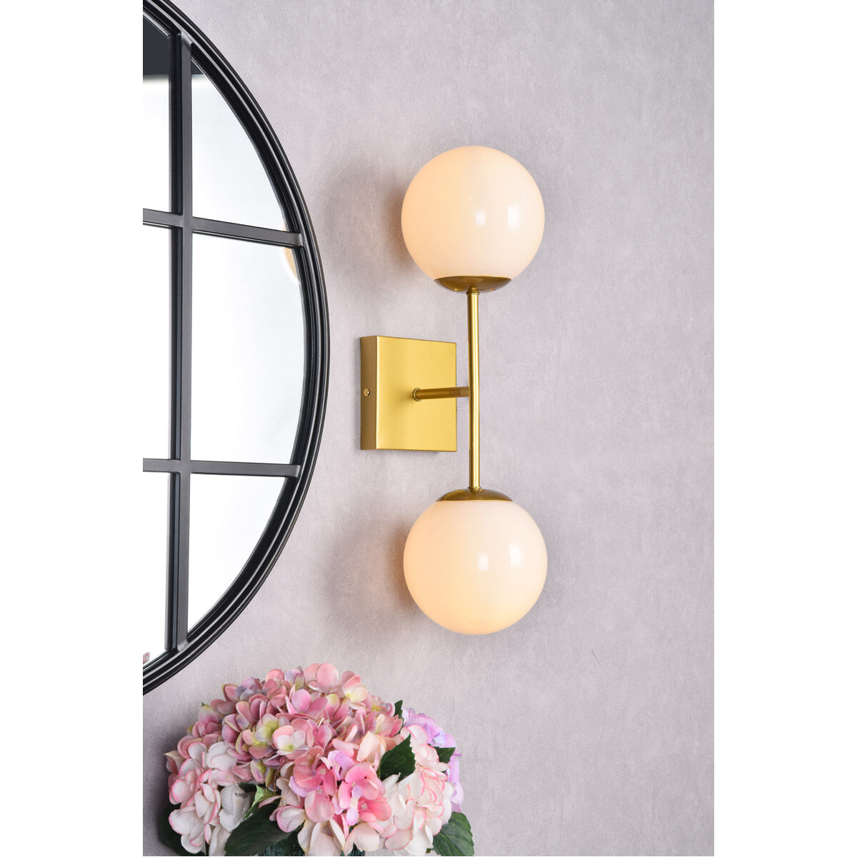 Neri 2 Light 7 inch Brass Bath Sconce Wall Light