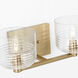 Drew & Jonathan Lochdale 2 Light 14.75 inch Satin Brass Vanity Light Wall Light, Medium