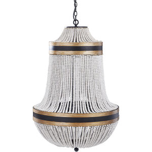Porfino 3 Light 24 inch Natural and Black with Gold Chandelier Ceiling Light