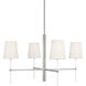 kate spade new york Monroe 4 Light 28 inch Polished Nickel Chandelier Ceiling Light in Polished Nickel / Gloss White