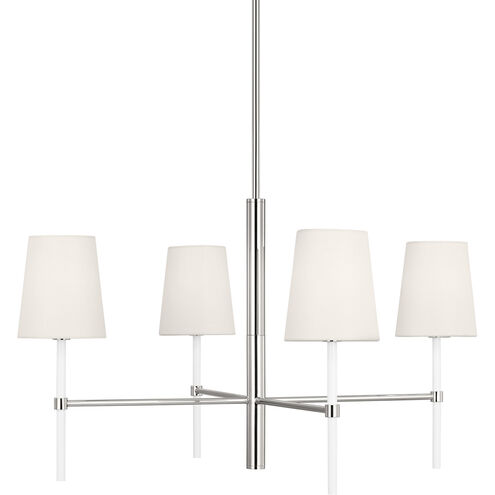 kate spade new york Monroe 4 Light 28 inch Polished Nickel Chandelier Ceiling Light in Polished Nickel / Gloss White