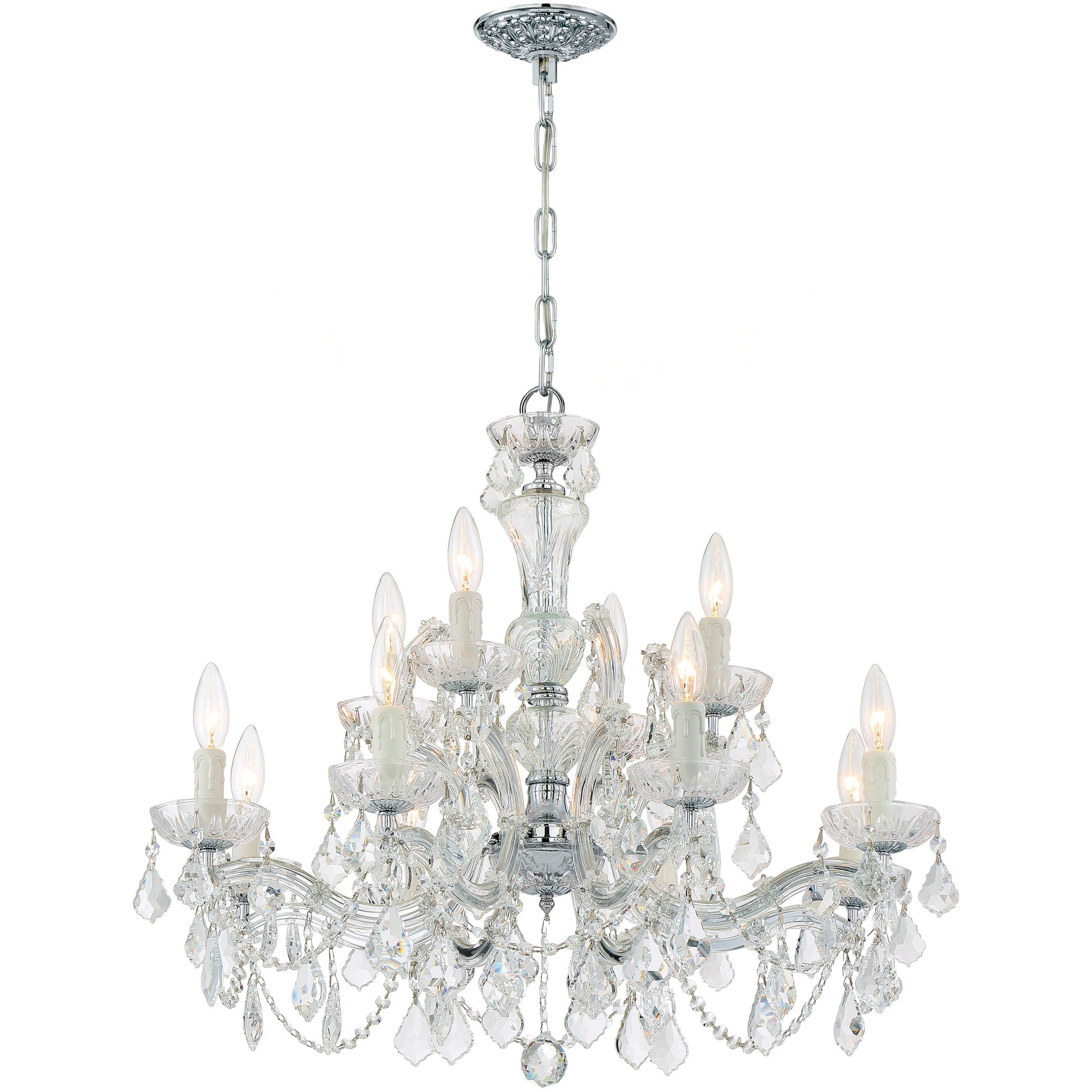 Maria Theresa 12 Light 29 inch Polished Chrome Chandelier Ceiling Light in Clear Spectra