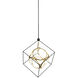 Monza LED 31.13 inch Black and Antique Brass Chandelier Ceiling Light