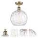 Ballston Athens Water Glass LED 10 inch Antique Brass Semi-Flush Mount Ceiling Light