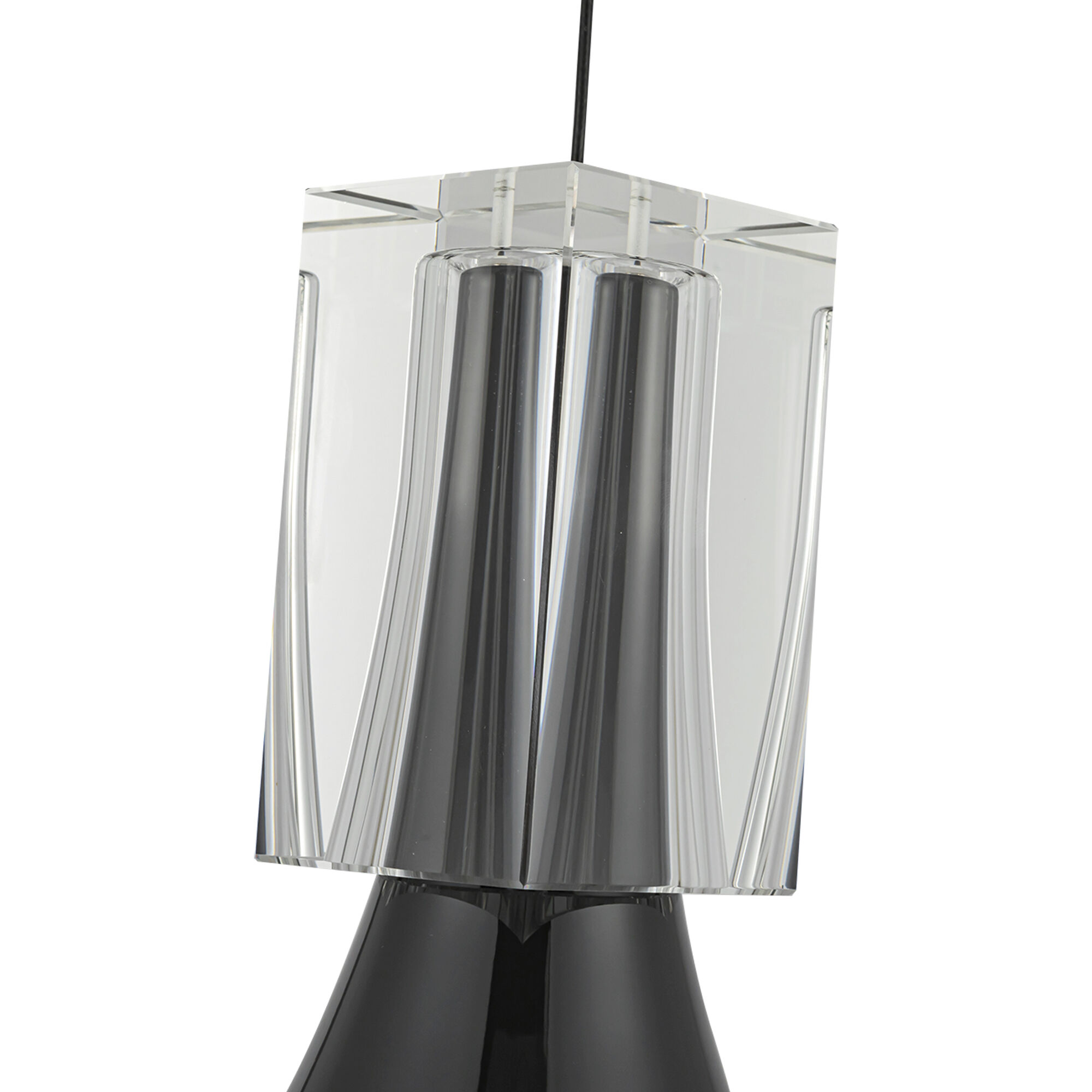 Floe LED 8 inch Glossy Black Pendant Ceiling Light