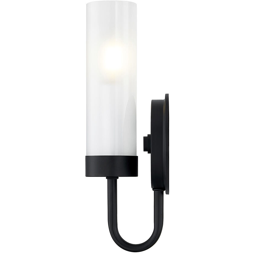 Fusion Collection 1 Light 7.75 inch Matte Black ADA Wall Sconce Wall Light, Anchor Family
