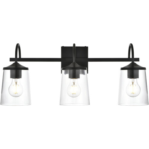 Avani 3 Light 24 inch Black Bath Sconce Wall Light