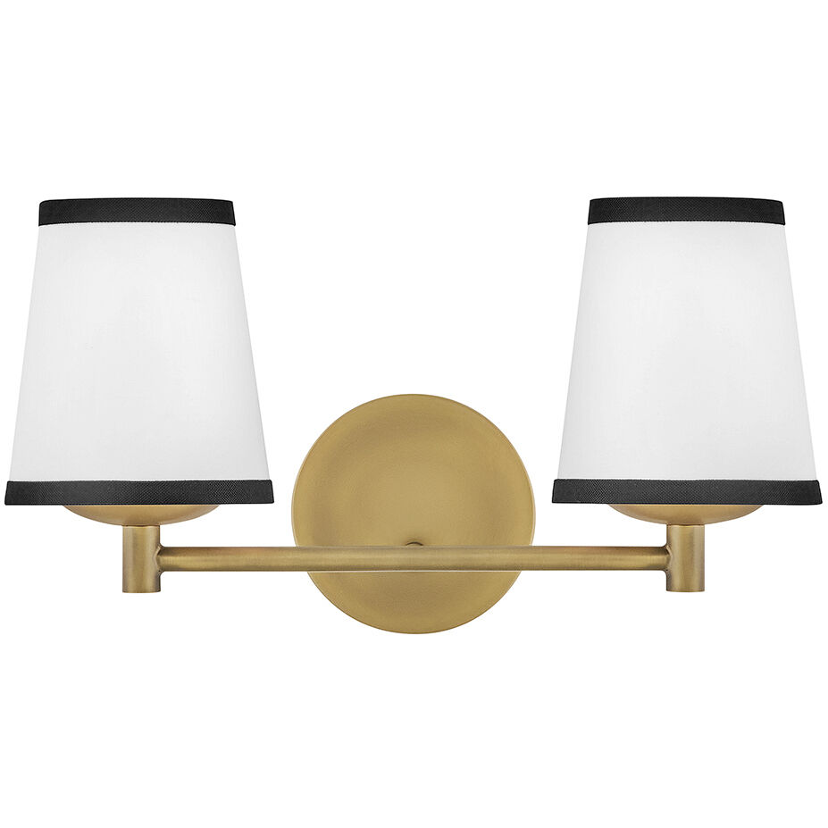 Sonia 2 Light 15.75 inch Lacquered Brass Bath Light Wall Light
