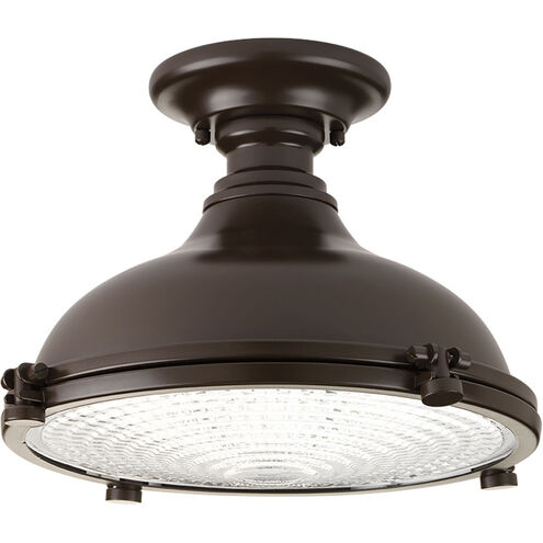 Fresnel Lens LED 12 inch Oil Rubbed Bronze Semi-Flush Mount Ceiling Light