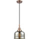 Downtown Urban Bell 1 Light 8 inch Antique Copper Mini Pendant Ceiling Light in Silver Plated Mercury