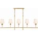 Broche 5 Light 53.5 inch Antique Gold Chandelier Ceiling Light