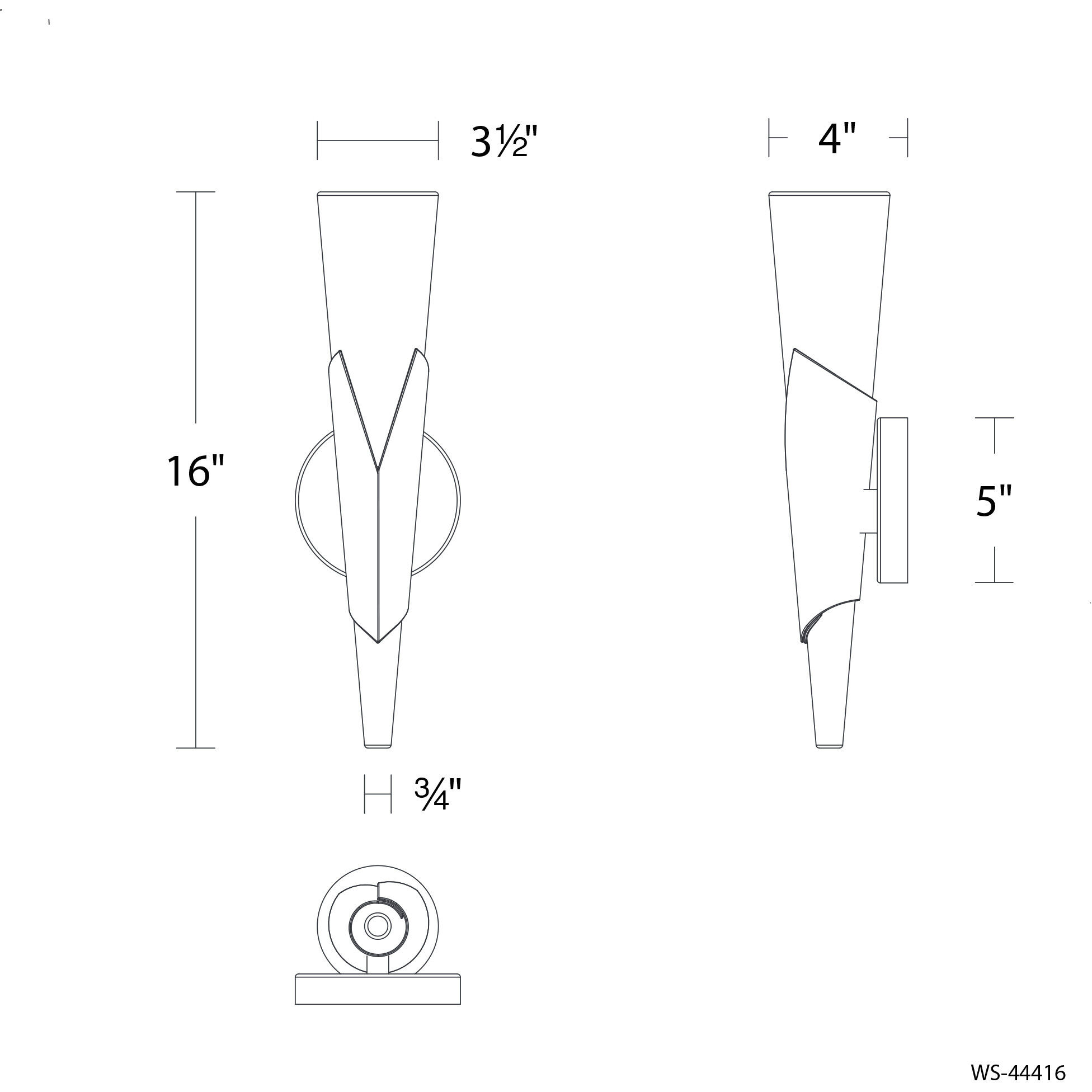 Kilt Wall Sconce Wall Light in 3000K, Aged Brass