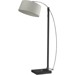 Logan Square 76 inch 60 watt Dark Brown with Chrome Floor Lamp Portable Light