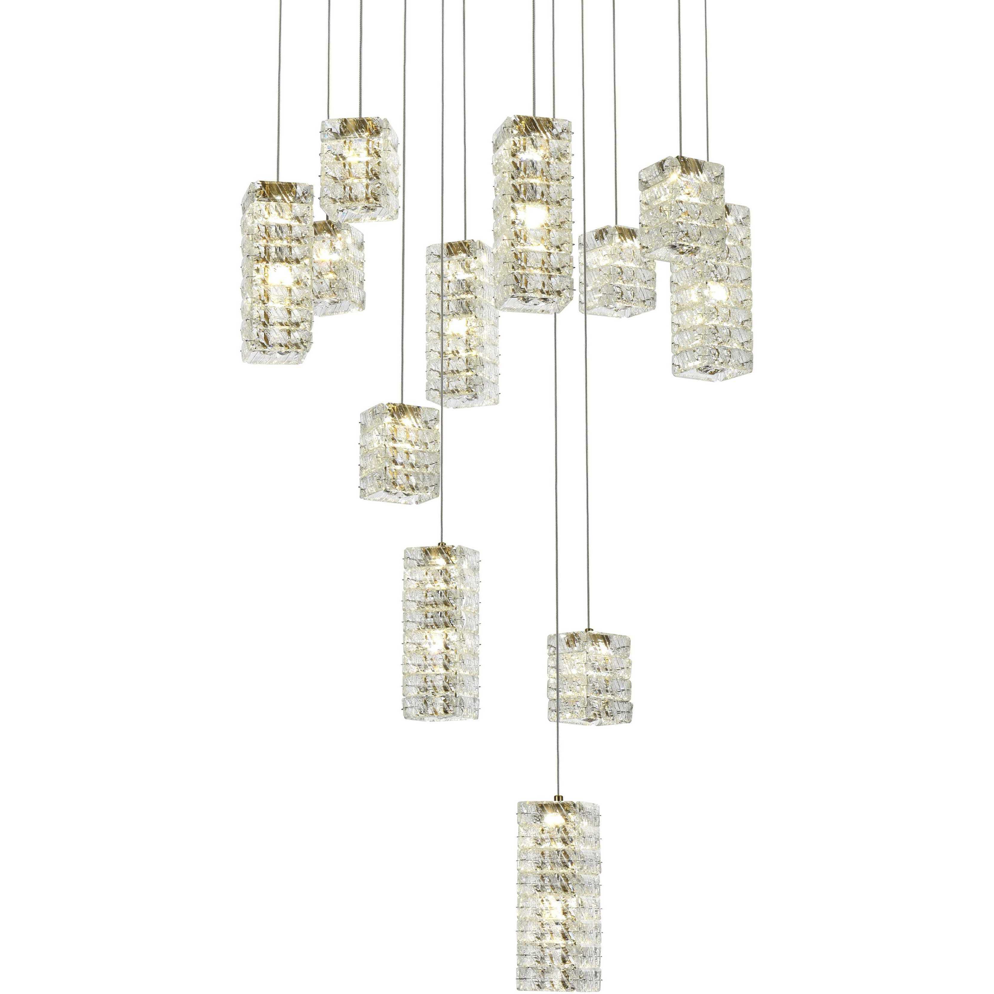 Aston 12 Light 28 inch Satin Gold Pendant Ceiling Light