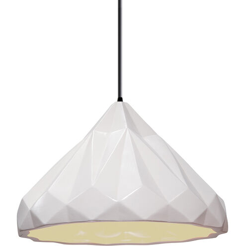 Radiance Collection 1 Light 12 inch Matte Black and Matte White and Black Pendant Ceiling Light