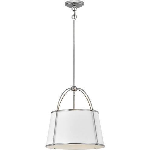 Clarke 1 Light 16.25 inch Polished Nickel with Matte White Indoor Chandelier Ceiling Light