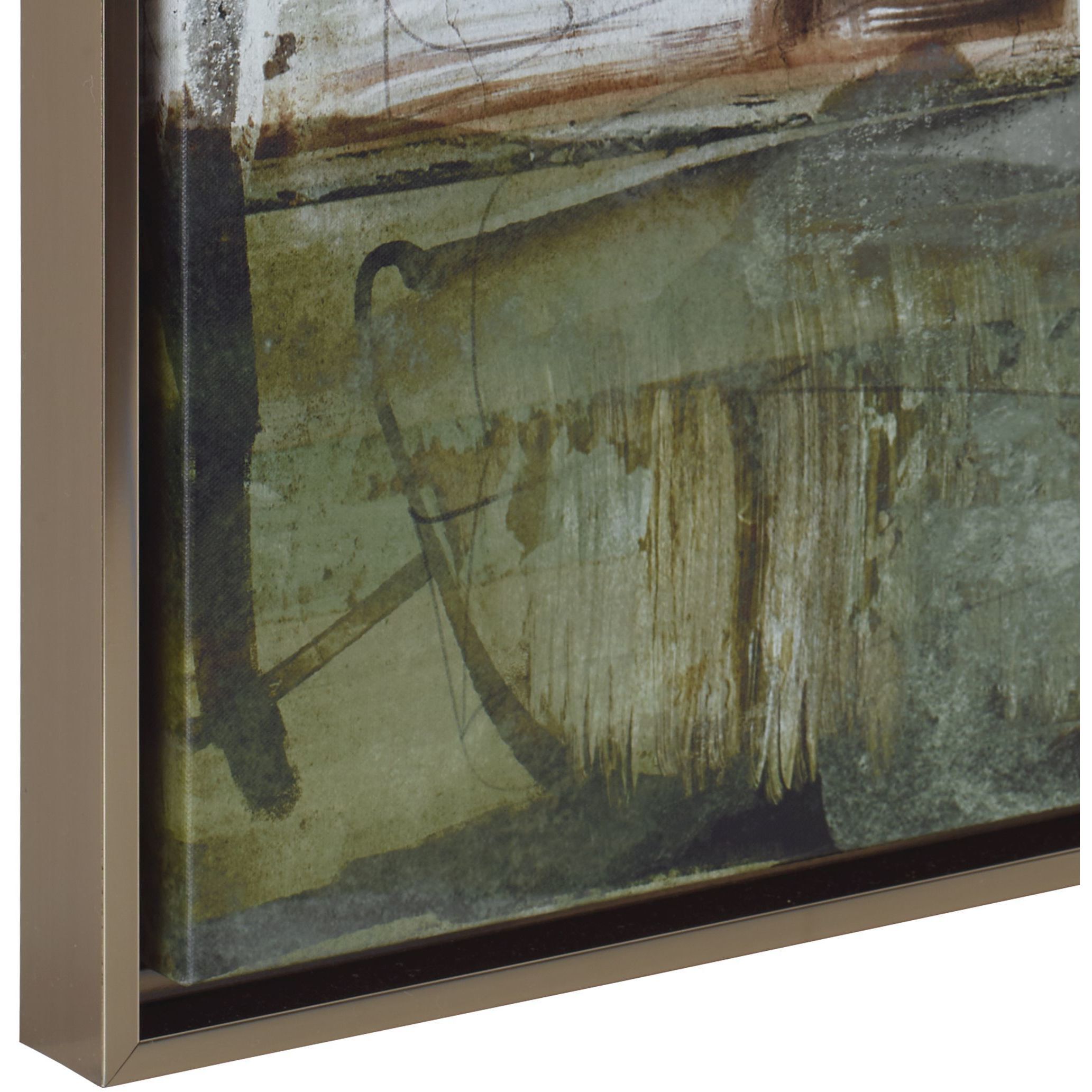 The Boardwalk Multi-Colored and Bronze Gold Framed Abstract Art