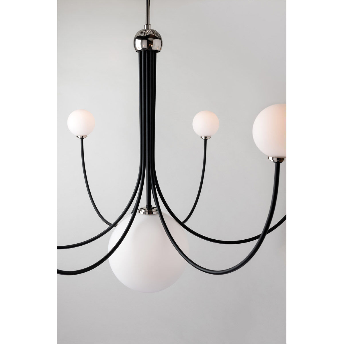 Coco LED 40 inch Polished Nickel and Black Chandelier Ceiling Light