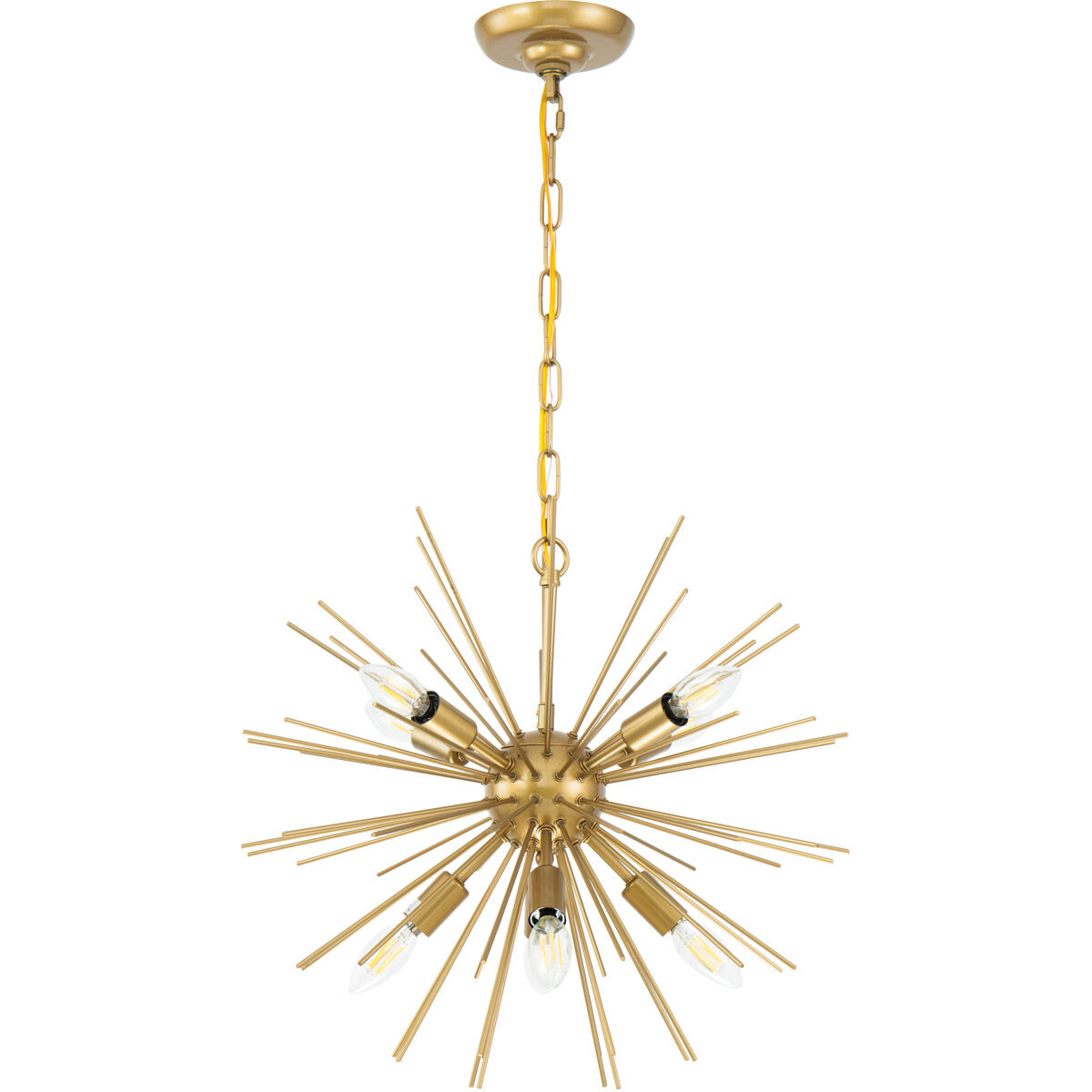 Timber 8 Light 20 inch Brass Pendant Ceiling Light