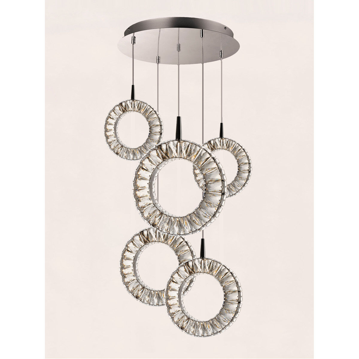 Charm LED 23.75 inch Polished Chrome Multi-Light Pendant Ceiling Light