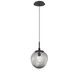 Aster LED LED 10 inch Matte Black Pendant Ceiling Light in 2700K LED, Zircon Inner - Smoke Outer