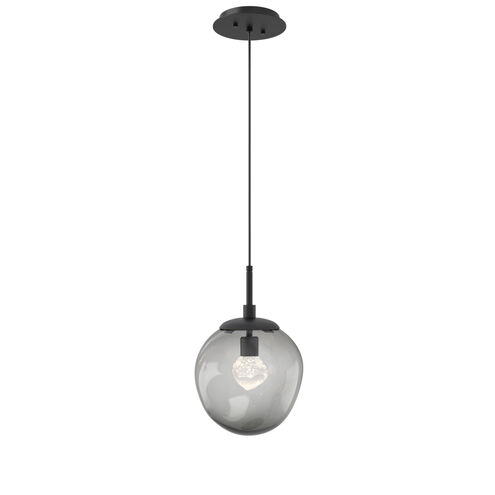 Aster LED LED 10 inch Matte Black Pendant Ceiling Light in 2700K LED, Zircon Inner - Smoke Outer