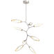 Rock Crystal LED 37.1 inch Beige Silver Chandelier Ceiling Light, Modern Vine