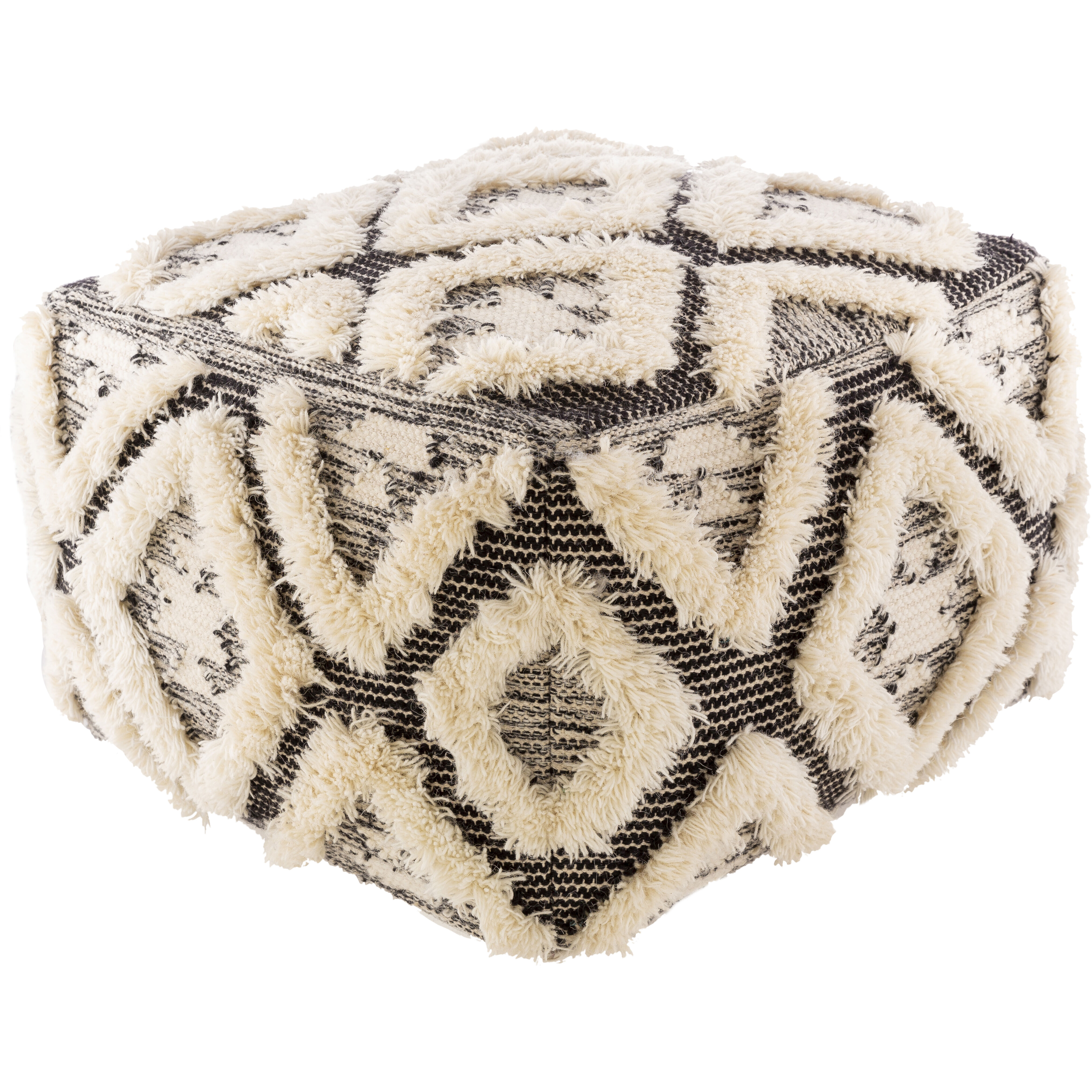 Apache 14 inch Cream Pouf, Rectangle