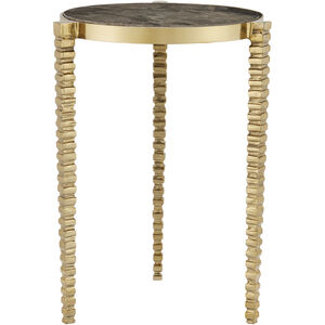 Corrado 14 inch Polished Brass/Natural Accent Table