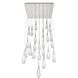 Beyond Hibiscus LED 28 inch Polished Nickel Multi-Light Pendant Ceiling Light, Square Canopy