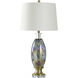 Cameron 32 inch 100.00 watt Iridescent and Brass and Clear Table Lamp Portable Light
