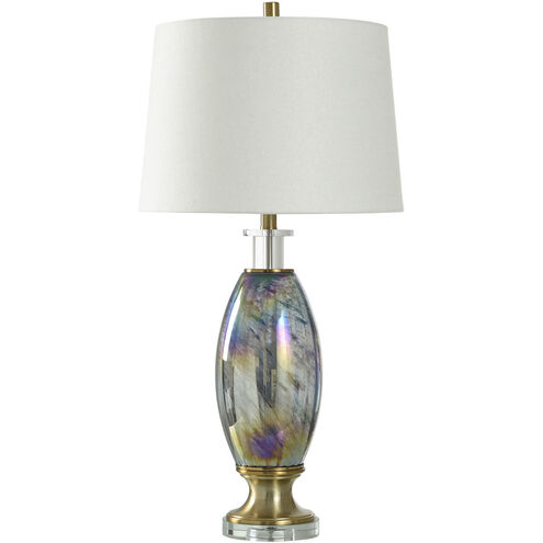 Cameron 32 inch 100.00 watt Iridescent and Brass and Clear Table Lamp Portable Light