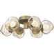 Luna LED Gilded Brass Flush Mount Ceiling Light in 3000K LED, Zircon Inner - Amber Outer