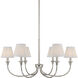 Yep Cambria 6 Light 33.25 inch Polished Nickel Chandelier Ceiling Light
