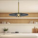 Kyoto LED 17.75 inch Vintage Brass Pendant Ceiling Light in Smoked Glass