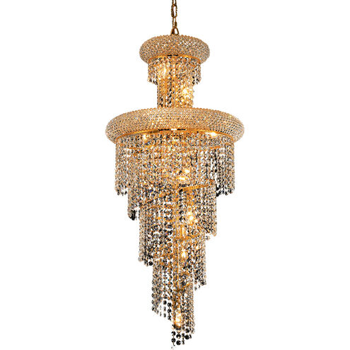 Spiral 10 Light 16 inch Gold Dining Chandelier Ceiling Light in Royal Cut