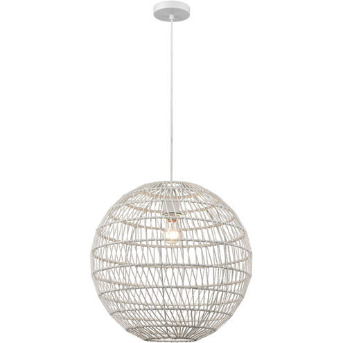 Simoom 1 Light 19 inch White Pendant Ceiling Light