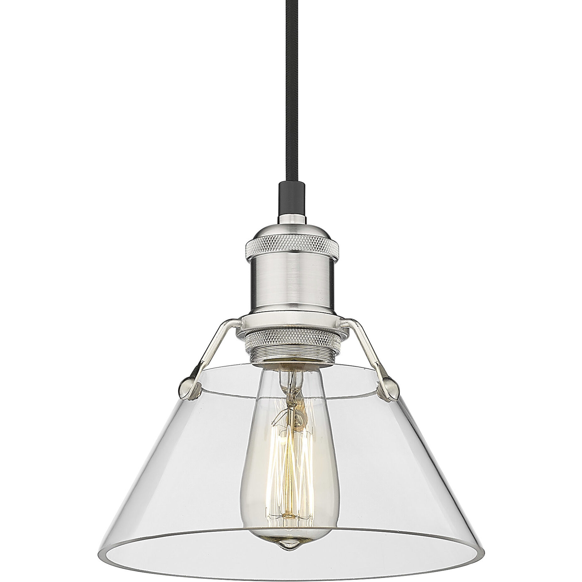 Yep Orwell Pendant Ceiling Light in Pewter, Clear Glass